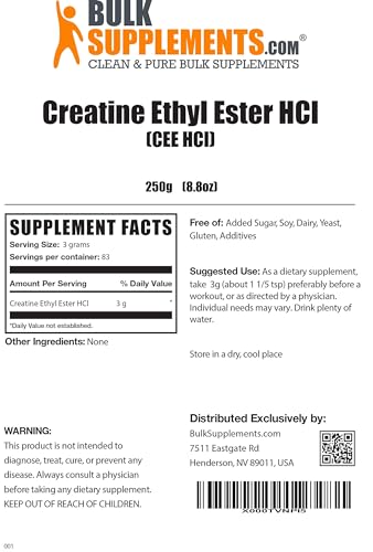 BULKSUPPLEMENTS.COM Creatine Ethyl Ester HCl Powder - Creatine Pre Workout Powder - AB Mystery