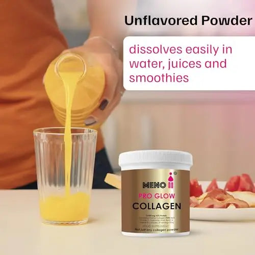 Meno II PRO Glow Marine Collagen Powder 10,000mg - High-Potency Supplements for Women Skin Hydration - AB Mystery