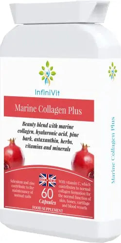 nfiniVit Marine Collagen Plus Blend Capsules - Hair Growth Enhancer with Enriched Vitamin C and Vitamin E - AB Mystery