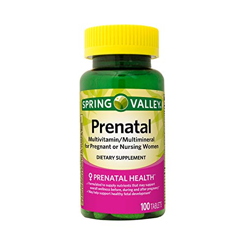 Prenatal Multivitamin and Multimineral, Folic Acid 800 mcg Tablets (100ct) with Vitamin A, B-6, B-12, C, D, E