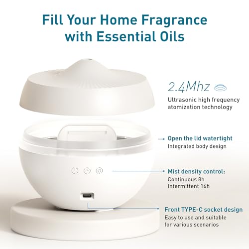 Essential Oil Diffuser, 300ML Quiet Premium Humidifier, Natural Home Fragrance Aroma Diffuser - AB Mystery