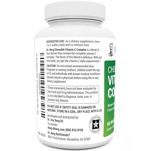 Dr. Berg's Vitamin C Complex Whole Food (60 Chewable) 100% Natural Vitamin C from - AB Mystery