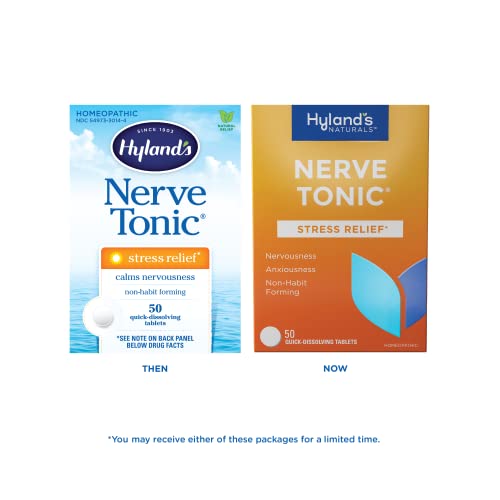 Hyland's Naturals Nerve Tonic Stress Relief Tablets, Natural Relief of Restlessness, Nervousness - AB Mystery