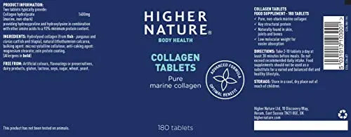 Higher Nature Collagen, High Strength - Pack of 180 (Packaging May Vary) - AB Mystery