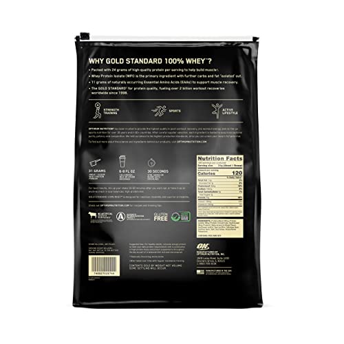 Optimum Nutrition Gold Standard 100% Whey Protein Powder, Vanilla Ice Cream, 10 Pound - AB Mystery