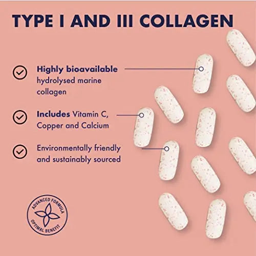 Higher Nature - Collagen Tablets - Hydrolysed Marine Collagen - Vitamin C - Calcium for Bone Support - AB Mystery