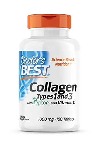Doctor's Best, Collagen Types 1 and 3, Peptane & Vitamin C, 1,000mg, 180 Tablets