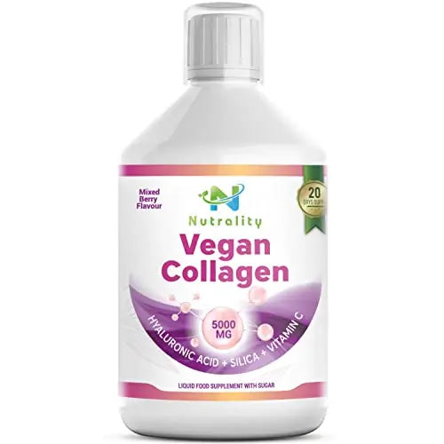 Nutrality Vegan Liquid Collagen | Premium-Grade 5000mg Hydrolyzed Collagen Peptides with Silica, Biotin - AB Mystery