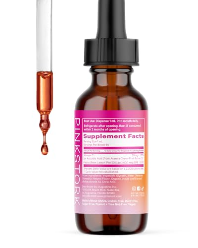 Pink Stork Liquid Folate: Whole-Food Vitamin B9 from Lemon Peels, Natural Folic Acid Pink Stork