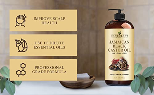 Handcraft Blends Jamaican Black Castor Oil for Hair Growth, Eyelashes and Eyebrows - AB Mystery