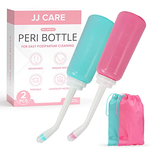 JJ CARE Peri Bottles - Pack of 2 Peri Bottles for Postpartum Care Kit, 500 ml Peri Bottles - AB Mystery