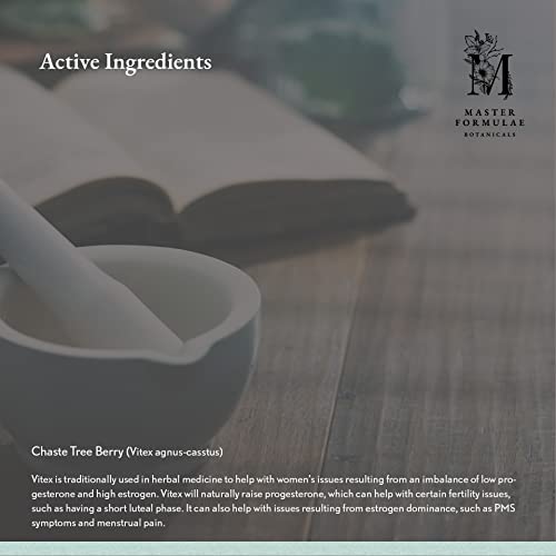 Master Formulae Vitex Chasteberry Herbal Tincture | Extra Strength, Higher Bioavailability Than Pills - AB Mystery