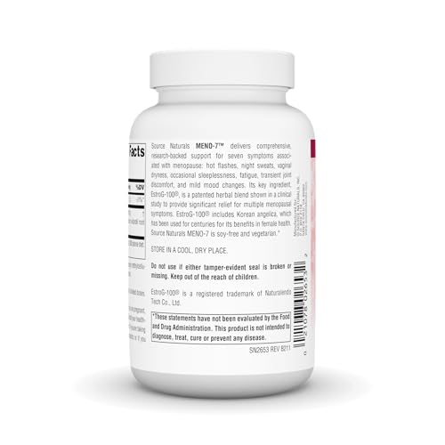 Source Naturals Meno-7, Multi-Menopause Symptom Relief* - 120 Vegetarian Capsules - AB Mystery