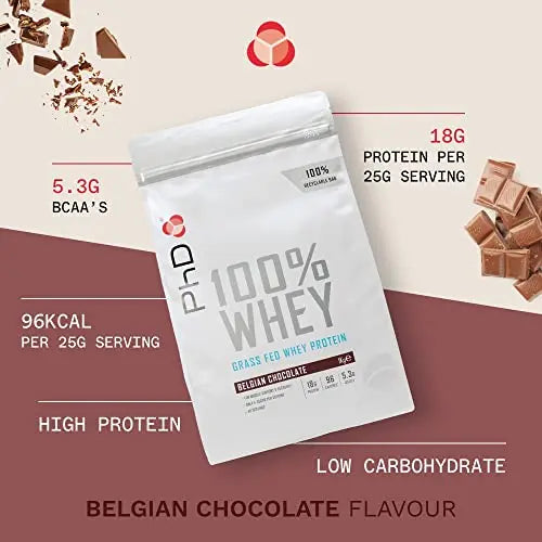 PhD Nutrition 100 Percent Whey, Grass Fed Whey, Lean Muscle Protein Powder PhD