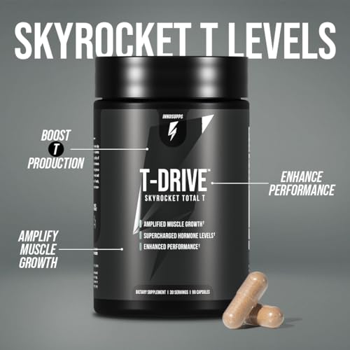 InnoSupps : T-Drive | Testosterone Booster | Amplify Muscle Growth | KSM-66 Ashwagand - AB Mystery