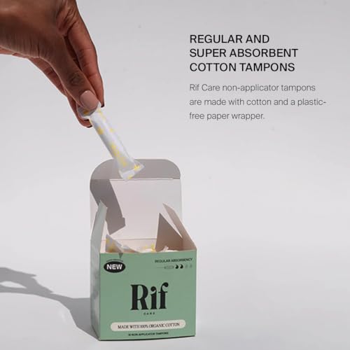 Rif Care Organic Cotton Non Applicator Tampons Regular Absorbency 18 Count - AB Mystery