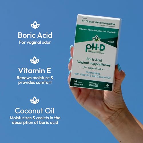 pH-D Feminine Health - Boric Acid Moisturizing Suppository - Woman Owned - for Vaginal Odor - AB Mystery