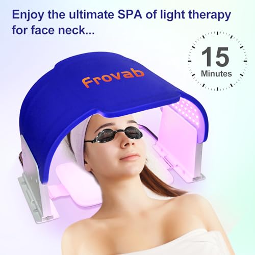 Frovab 7 in 1 Colors LED Light Therapy Mask, Red & Blue Face Mask Light Therapy, Portable & Flexiable - AB Mystery