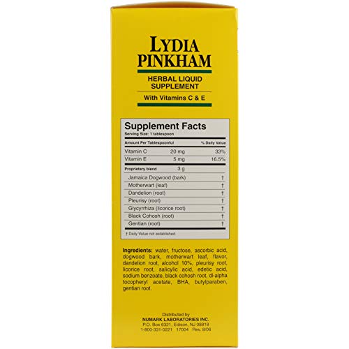 Lydia Pinkham Liquid Herbal Supplement for Menstruation and Menopause Support, 16 Ounce - AB Mystery