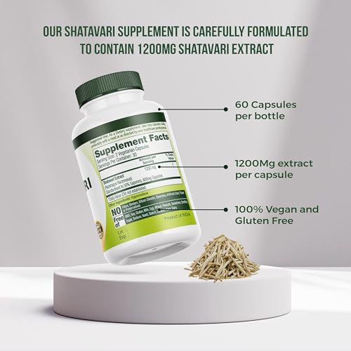 Roar to Life Naturally Shatavari 1200 mg Natural Ayurvedic Vegetarian Capsules Supplement - AB Mystery