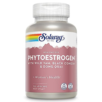 SOLARAY PhytoEstrogen Menopause Supplements - Wild Yam, Black Cohosh, and Dong Quai Estrogen Pills