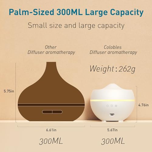 Essential Oil Diffuser, 300ML Quiet Premium Humidifier, Natural Home Fragrance Aroma Diffuser - AB Mystery