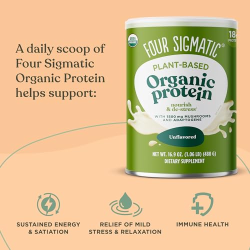 Four Sigmatic Organic Plant-Based Protein Powder Unflavored Protein with Lion’s Mane - AB Mystery