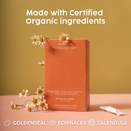 MOMOTARO APOTHECA 14 Organic Vaginal Suppositories Alternative, Fast Acting, Alleviate Dryness - AB Mystery