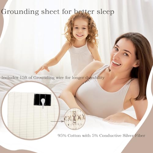 Grounding Sheet, Grounding Mat for Bed with Grounding Cord, Reduce Painful, Inflammation - AB Mystery