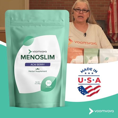 VoomVaya MenoSlim Tea - Natural Menopause Supplements, Perimenopause & Estrogen - AB Mystery
