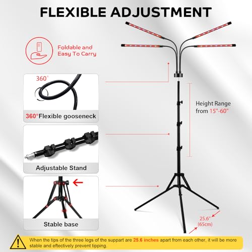 Devowellte Red Light Lamp for Face, 80 LEDs Red Light Lamp Height Free Adjustment Infrared Light - AB Mystery