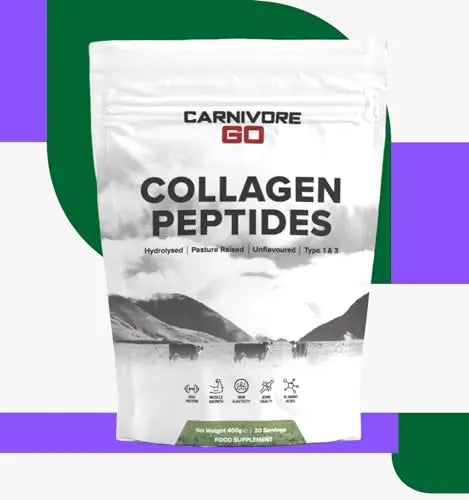 Carnivore Go Grass Fed Bovine Collagen Powder - 400g Hydrolysed Type 1 & 3 - AB Mystery