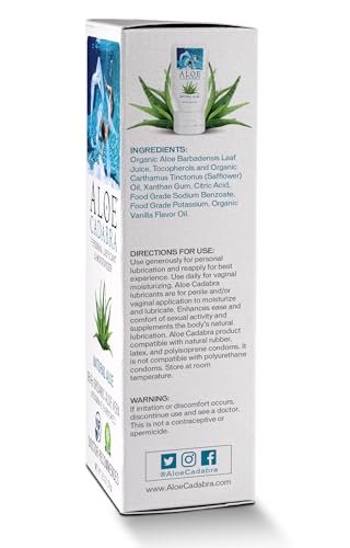 Aloe Cadabra Natural Water Based Personal Lube, Organic Lubricant for Her, Him & Couples, Unscented - AB Mystery
