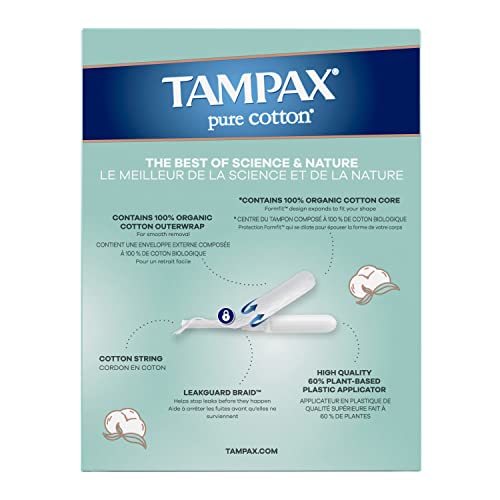 TAMPAX Pure 100% Organic Cotton Core Super Absorbency Tampons - 24 ct - AB Mystery
