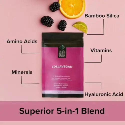Unique Vegan Collagen Supplement with 18 Amino Acids, Hyaluronic Acid, Bamboo Silica, Biotin, Vitamins - AB Mystery