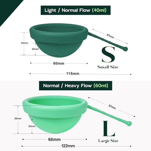 SHORDY Reusable Menstrual Disc Set of 2 (Small & Large), 100% Medical-Grade Silicone, Flexible - AB Mystery