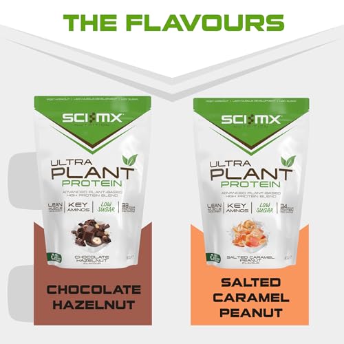 SCI-MX Ultra Plant - Salted Caramel Peanut Flavour Vegan Protein Powder Blend + Vitamin B Complex SCI-MX
