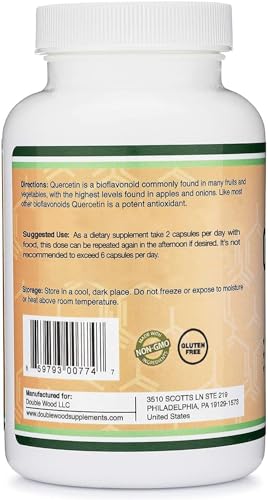 Quercetin with Bromelain - 120 Count (1,200mg Servings) Immune Health Capsules - AB Mystery