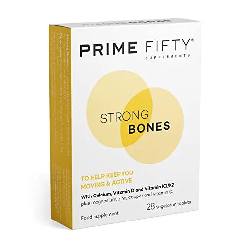 Prime Fifty Strong Bones Supplements – 28 Multivitamin Tablets with Calcium, Magnesium - AB Mystery