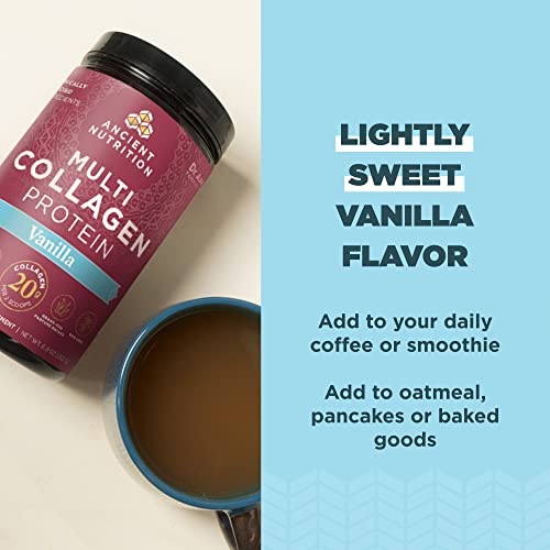 Collagen Powder Protein by Ancient Nutrition, Multi Collagen Vanilla Protein Powder - AB Mystery