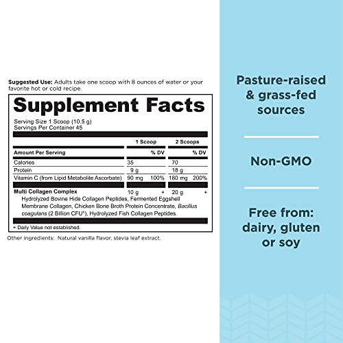 Collagen Powder Protein by Ancient Nutrition, Multi Collagen Vanilla Protein Powder - AB Mystery