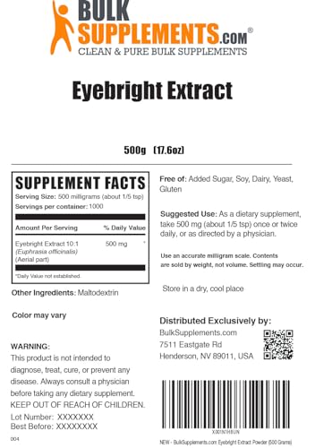 BULKSUPPLEMENTS.COM Eyebright Extract Powder - Eye Bright Extract - Eye Supplement - AB Mystery