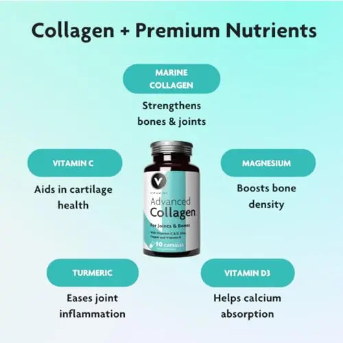 Premium Advanced Collagen Complex for Joint and Bone Health – High Strength Marine Collagen with Vitamin D3, Zinc, and Copper - AB Mystery