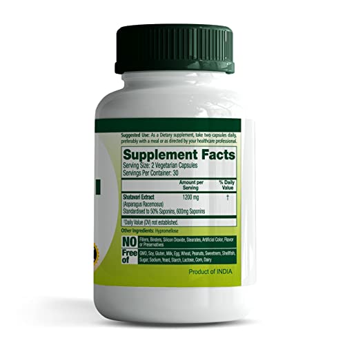 Roar to Life Naturally Shatavari 1200 mg Natural Ayurvedic Vegetarian Capsules Supplement - AB Mystery