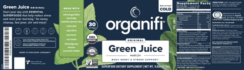 Organifi Green Juice - Organic Superfood Powder - 90-Day Supply - Organic Vegan Greens - AB Mystery
