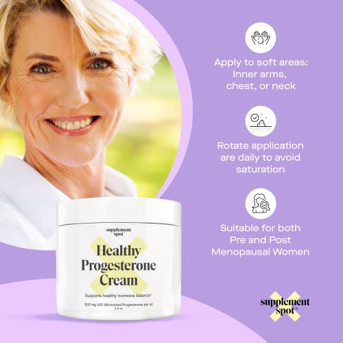 Supplement Spot Healthy Progesterone Cream for Women – Micronized Bioidentical Progesterone Cream - AB Mystery