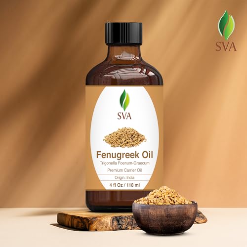 SVA Fenugreek Oil 4oz (118ml) Premium Carrier Oil with Dropper for Hair Care, Hair Oiling, Scalp Massage - AB Mystery