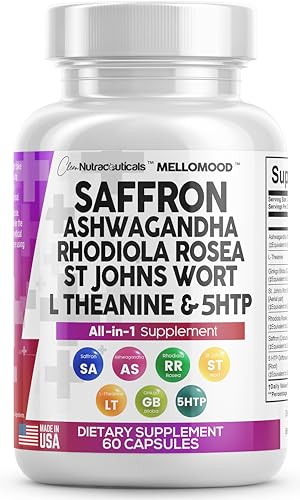 Clean Saffron Supplements with Ashwagandha 8000mg - Mood Support with L-Theanine - AB Mystery