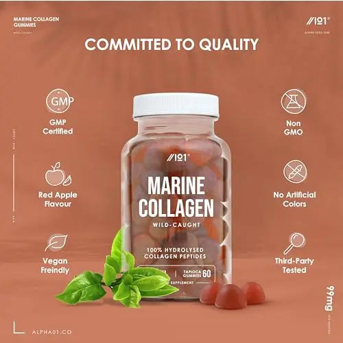 Marine Collagen Gummies - Wild-Caught Marine - Tapioca Based - High Potency Hydrolysed Marine Collagen Gummies - AB Mystery