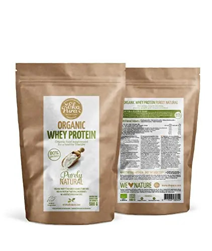 Ekopura Organic Whey Protein 500g | 80% Protein | Hormone Free, GMO-Free, Soy-Free, Additive Free Ekopura